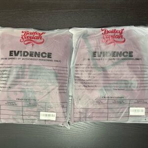 🩸RARE Licensed Bailey Sarian SUSPISH Hoodie SET in original Evidence Bags 🩸